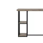 Acme Furniture 47" Zudora Dining Table Antique Oak Sandy Black Finish: Sturdy Metal Pedestal Base, Seats 2
