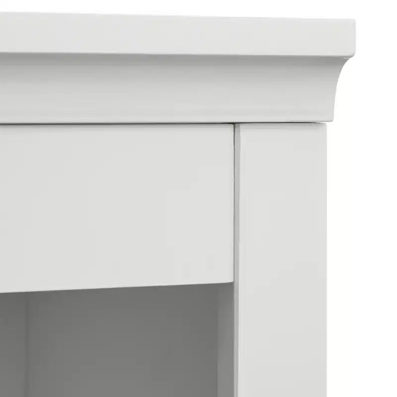 Lifestorey Monza 3 Shelf Display Hutch White: Modern Farmhouse Style, 3-Shelf Display Storage