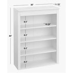 Lifestorey Monza 3 Shelf Display Hutch White: Modern Farmhouse Style, 3-Shelf Display Storage