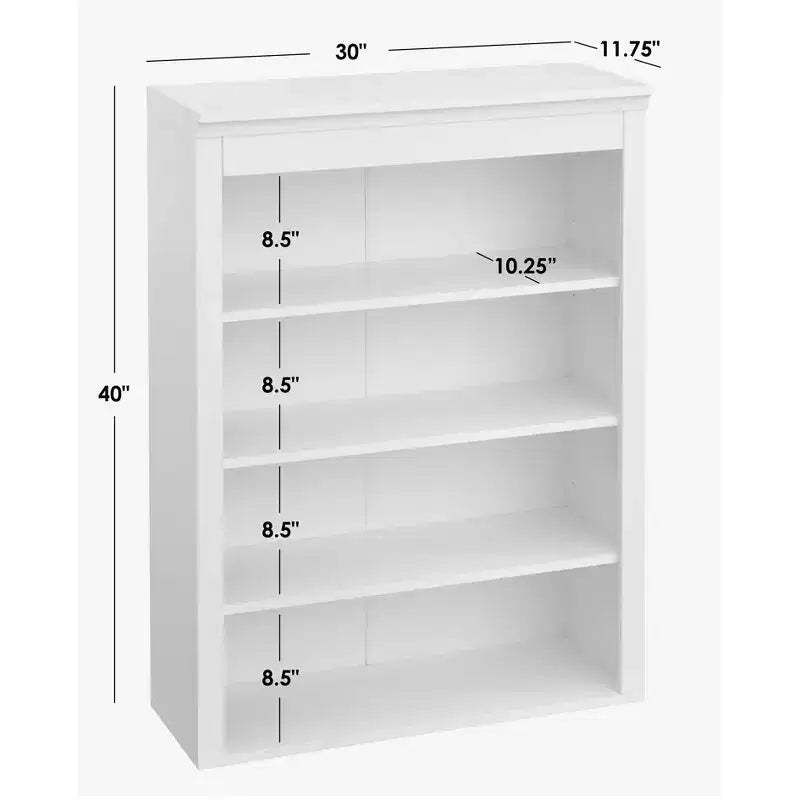 Lifestorey Monza 3 Shelf Display Hutch White: Modern Farmhouse Style, 3-Shelf Display Storage