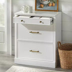 Lifestorey Monza Modular Cabinet with Faux Marble Top 3 Drawers White: Farmhouse Style Sideboard, Faux Marble Top, MDF Frame