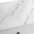 Lifestorey Monza Modular Cabinet with Faux Marble Top 3 Drawers White: Farmhouse Style Sideboard, Faux Marble Top, MDF Frame