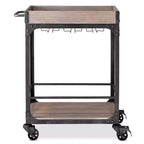 Franklin Bar Cart and Wine Rack Weathered Gray - Threshold™: Vintage Style Beverage Serving Cart with Locking Wheels