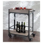 Carrello bar e portavini Franklin grigio anticato - Threshold™: carrello portabevande stile vintage con ruote bloccabili