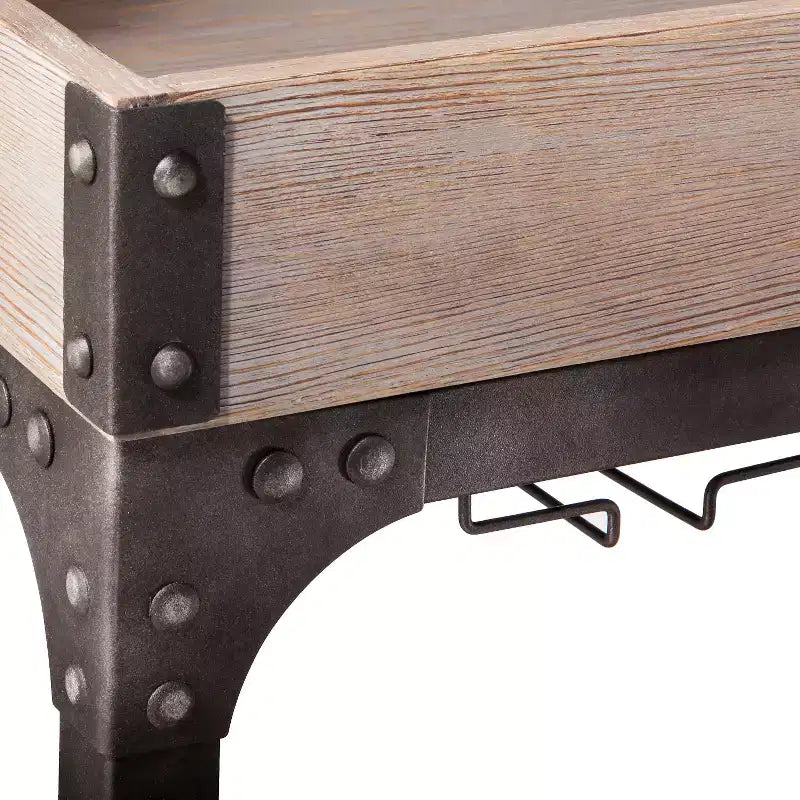 Carrello bar e portavini Franklin grigio anticato - Threshold™: carrello portabevande stile vintage con ruote bloccabili