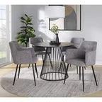 LumiSource Canary MDF Dining Table Black Metal/Black