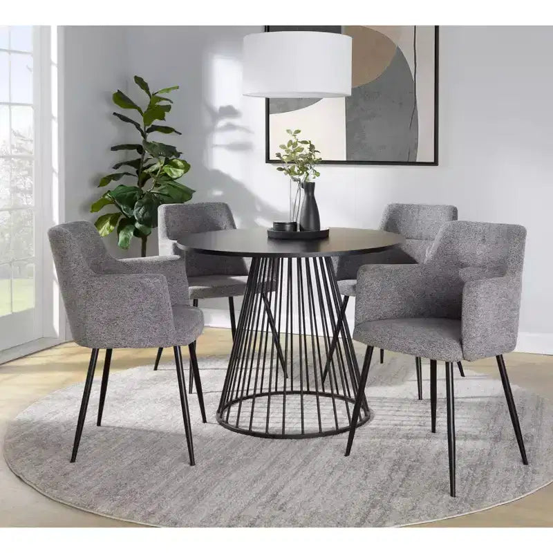 LumiSource Canary MDF Dining Table Black Metal/Black