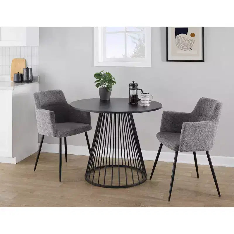 LumiSource Canary MDF Dining Table Black Metal/Black