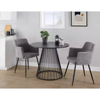 LumiSource Canary MDF Dining Table Black Metal/Black