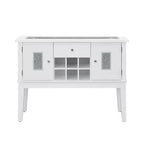 48" Elizaveta Kitchen and Dining Cabinet Faux Crystal Diamonds andWhite High Gloss Finish - Acme Furniture: Wood Composite, 4 Shelves, 1 Drawer