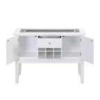 48" Elizaveta Kitchen and Dining Cabinet Faux Crystal Diamonds andWhite High Gloss Finish - Acme Furniture: Wood Composite, 4 Shelves, 1 Drawer