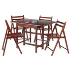 Set da pranzo Taylor Drop Leaf da 5 pezzi con sedie pieghevoli noce - Winsome: tradizionale sala da pranzo in legno, 4 sedie senza braccioli, rettangolare
