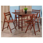 Set da pranzo Taylor Drop Leaf da 5 pezzi con sedie pieghevoli noce - Winsome: tradizionale sala da pranzo in legno, 4 sedie senza braccioli, rettangolare