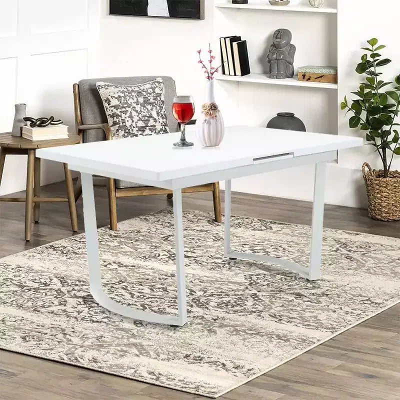 Palton 60-72" Dining Tables High Gloss White - Acme Furniture: Sleek Extendable Rectangle for 6