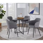 LumiSource Cosmo MDF Dining Table Black Metal/Black