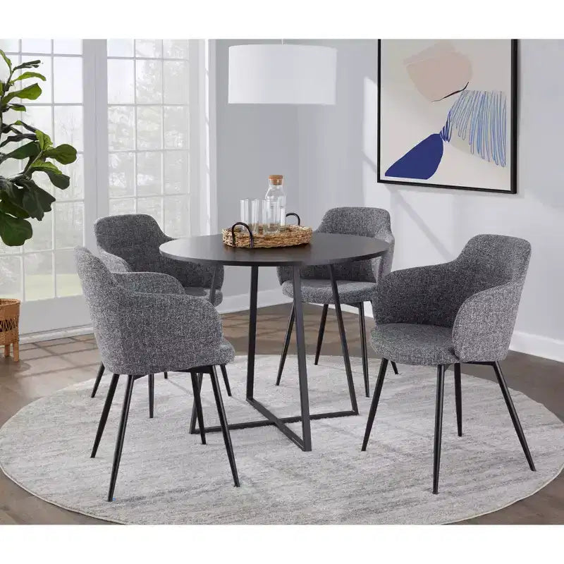 LumiSource Cosmo MDF Dining Table Black Metal/Black