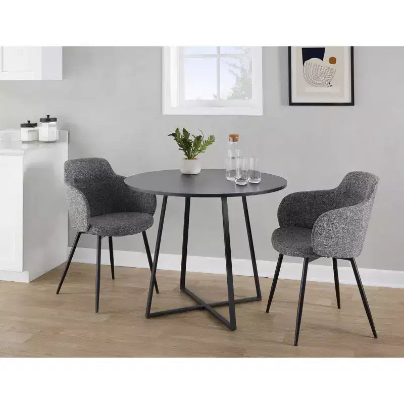 LumiSource Cosmo MDF Dining Table Black Metal/Black