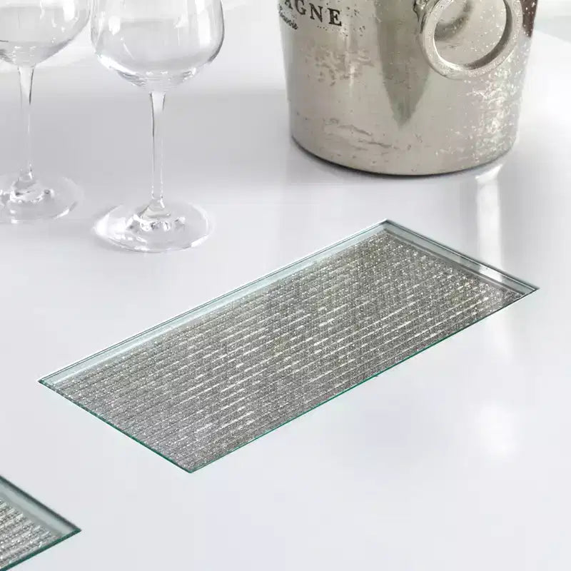 Tavolo da pranzo rettangolare Lifestorey Diamond bianco: 6 posti, MDF e legno di gomma, non allungabile, stile contemporaneo