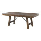 Dex 7pc Extendable Dining Table Set and 6 Upholster Side Chairs Walnut Brown/Cream - Picket House Furnishings: Smokey Finish, Flared Legs