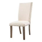 Dex 7pc Extendable Dining Table Set and 6 Upholster Side Chairs Walnut Brown/Cream - Picket House Furnishings: Smokey Finish, Flared Legs