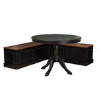 Linon 2pc Tobin Nook and Table Dining Set Black/Walnut