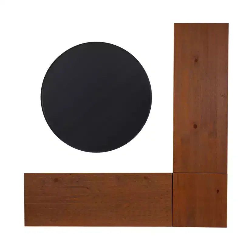 Linon 2pc Tobin Nook and Table Dining Set Black/Walnut