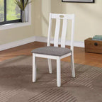 HOMES: Inside + Out 5pc Seawhisper Transitional Dining Table Set White/Gray: Solid Wood, Upholstered Chairs, Cottage Style