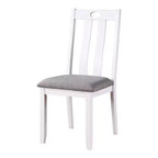 HOMES: Inside + Out 5pc Seawhisper Transitional Dining Table Set White/Gray: Solid Wood, Upholstered Chairs, Cottage Style