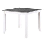 HOMES: Inside + Out 5pc Seawhisper Transitional Dining Table Set White/Gray: Solid Wood, Upholstered Chairs, Cottage Style