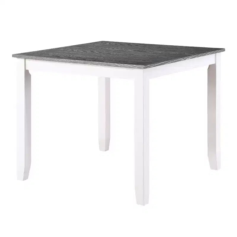 HOMES: Inside + Out 5pc Seawhisper Transitional Dining Table Set White/Gray: Solid Wood, Upholstered Chairs, Cottage Style