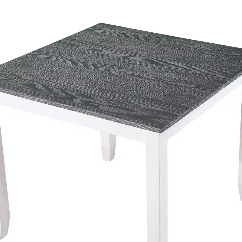 HOMES: Inside + Out 5pc Seawhisper Transitional Dining Table Set White/Gray: Solid Wood, Upholstered Chairs, Cottage Style
