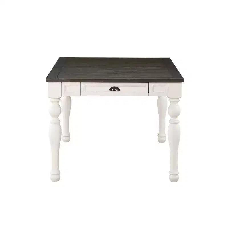 Steve Silver Co. Joanna Two-Toned Extendable Dining Table Ivory/Charcoal: Seats 8, Butterfly Leaf, Modern Style