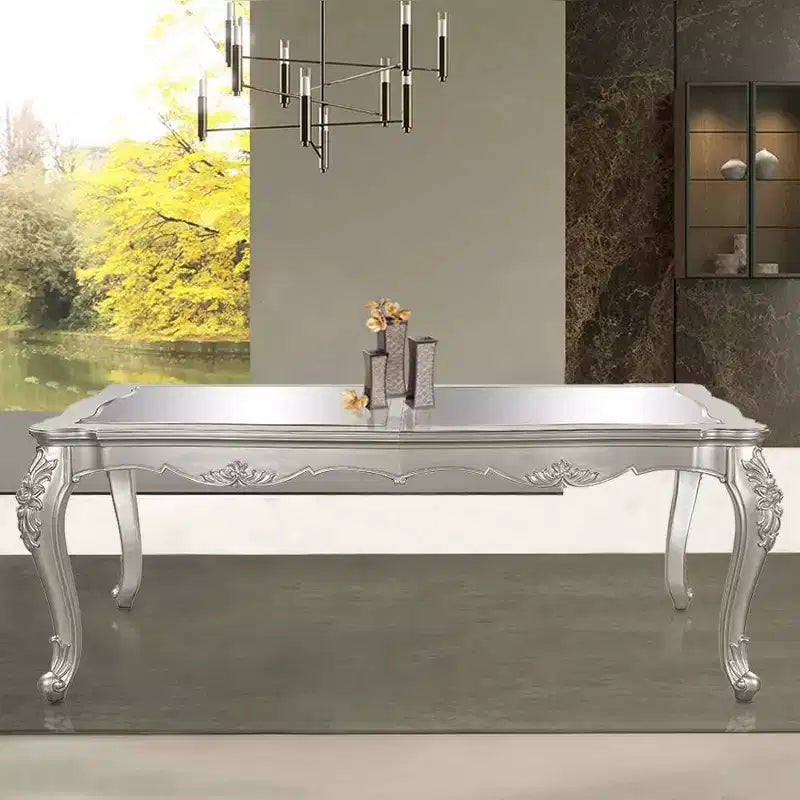 96" Bently Dining Table Champagne Finish - Acme Furniture: Sophisticated Rectangle, Seats 8