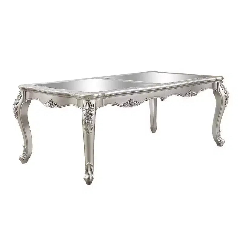 96" Bently Dining Table Champagne Finish - Acme Furniture: Sophisticated Rectangle, Seats 8
