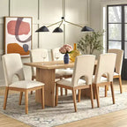 Lifestorey Set da pranzo moderno rettangolare 7 pezzi Blakely rovere chiaro/beige