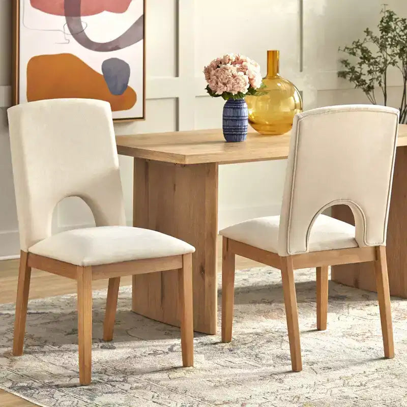 Lifestorey Set da pranzo moderno rettangolare 7 pezzi Blakely rovere chiaro/beige