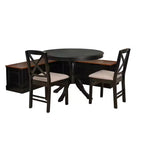 Linon Set da pranzo da 4 pezzi con panca ad angolo e tavolo Tobin, nero/noce