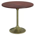 Chilton Dining Table Walnut - WyndenHall: Solid Acacia Top, Antique Copper Base, 36"