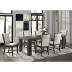 7pc Jasper Extendable Dining Table & Six Upholstered Side Chairs Toasted Walnut - Picket House Furnishings