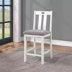 HOMES: Inside + Out 5pc Seawhisper Transitional Counter Height Dining Set White/Gray: Square Table, Padded Chairs