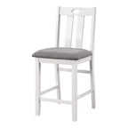 HOMES: Inside + Out 5pc Seawhisper Transitional Counter Height Dining Set White/Gray: Square Table, Padded Chairs