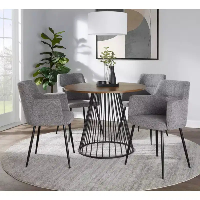 LumiSource Canary Wood Dining Table Black Metal/Walnut