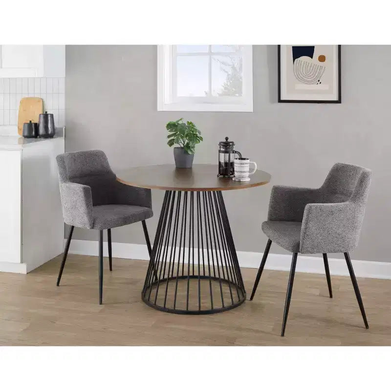 LumiSource Canary Wood Dining Table Black Metal/Walnut
