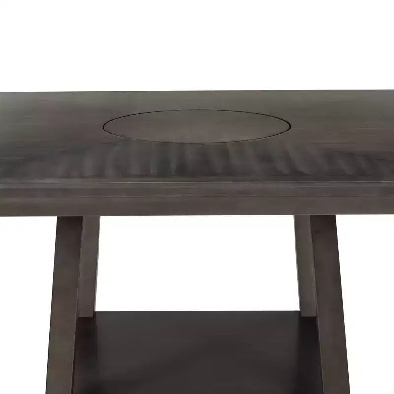 Powell Barnes Counter Height Table with Lazy Susan Gray