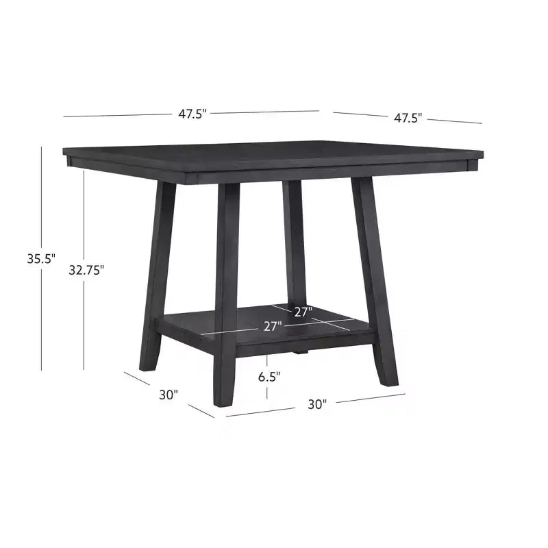 Powell Barnes Counter Height Table with Lazy Susan Gray