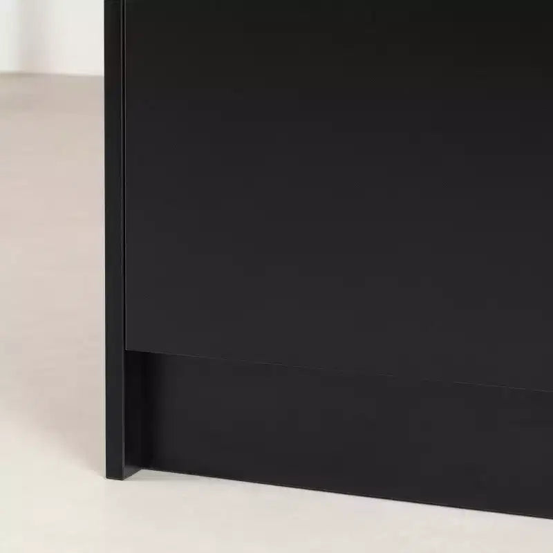 South Shore Olio Kitchen Island Matte Black/Faux White Marble