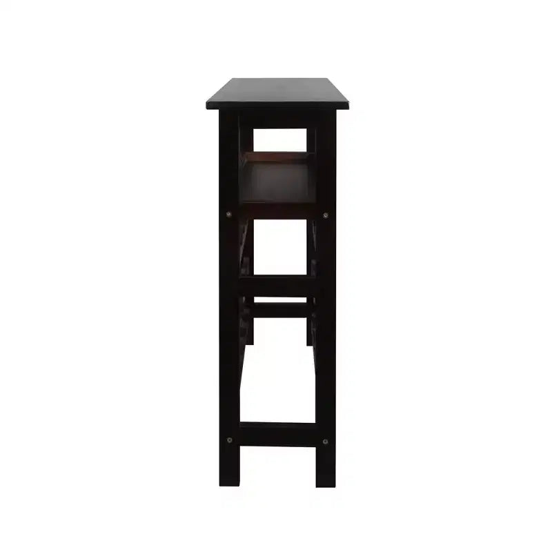 Solid Wood Freestanding 18-Bottle Wine Rack with Shelves Espresso - Flora Home: Pine Construction, 1 Shelf, 33" Height