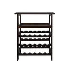Solid Wood Freestanding 18-Bottle Wine Rack with Shelves Espresso - Flora Home: Pine Construction, 1 Shelf, 33" Height