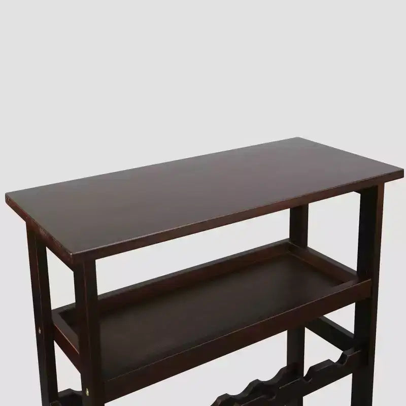 Solid Wood Freestanding 18-Bottle Wine Rack with Shelves Espresso - Flora Home: Pine Construction, 1 Shelf, 33" Height