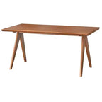 Buylateral 6pc Valentina Modern Dining set with 1 table 2 chairs 2 arm chairs 1 bench Light Walnut
